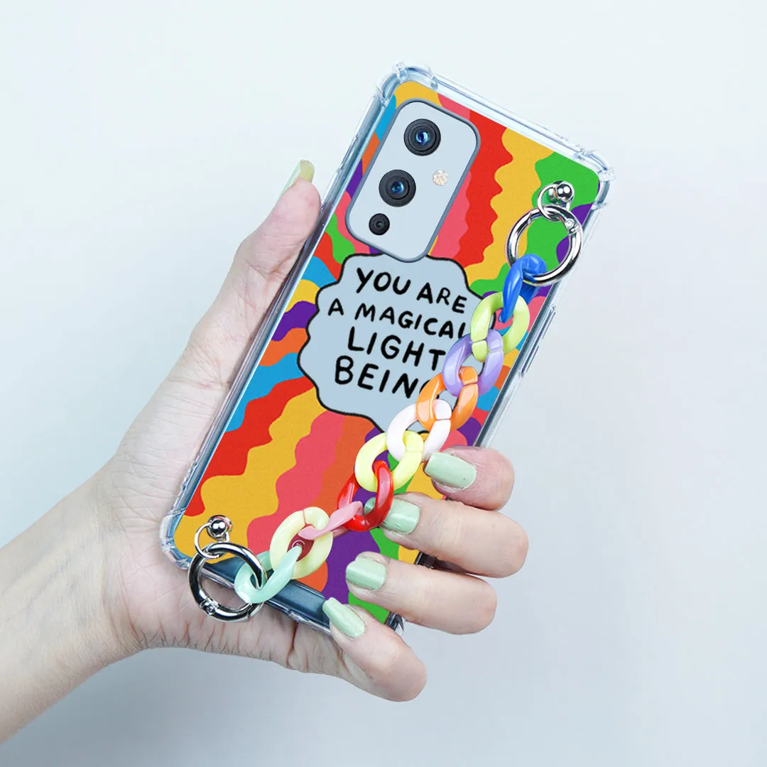 Self Inspiring Colorful Case with Chain Bracelet- OnePlus