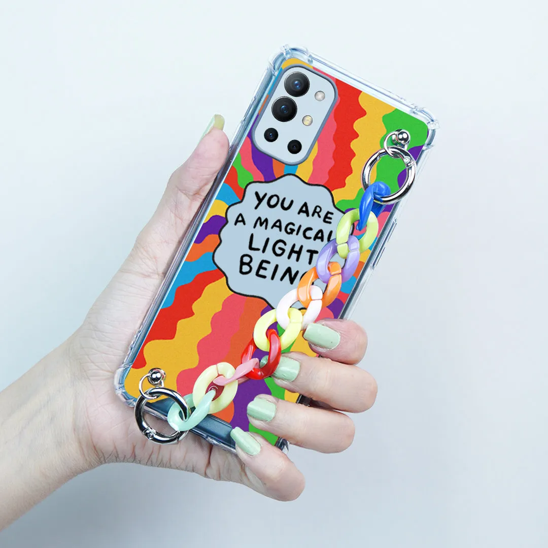 Self Inspiring Colorful Case with Chain Bracelet- OnePlus