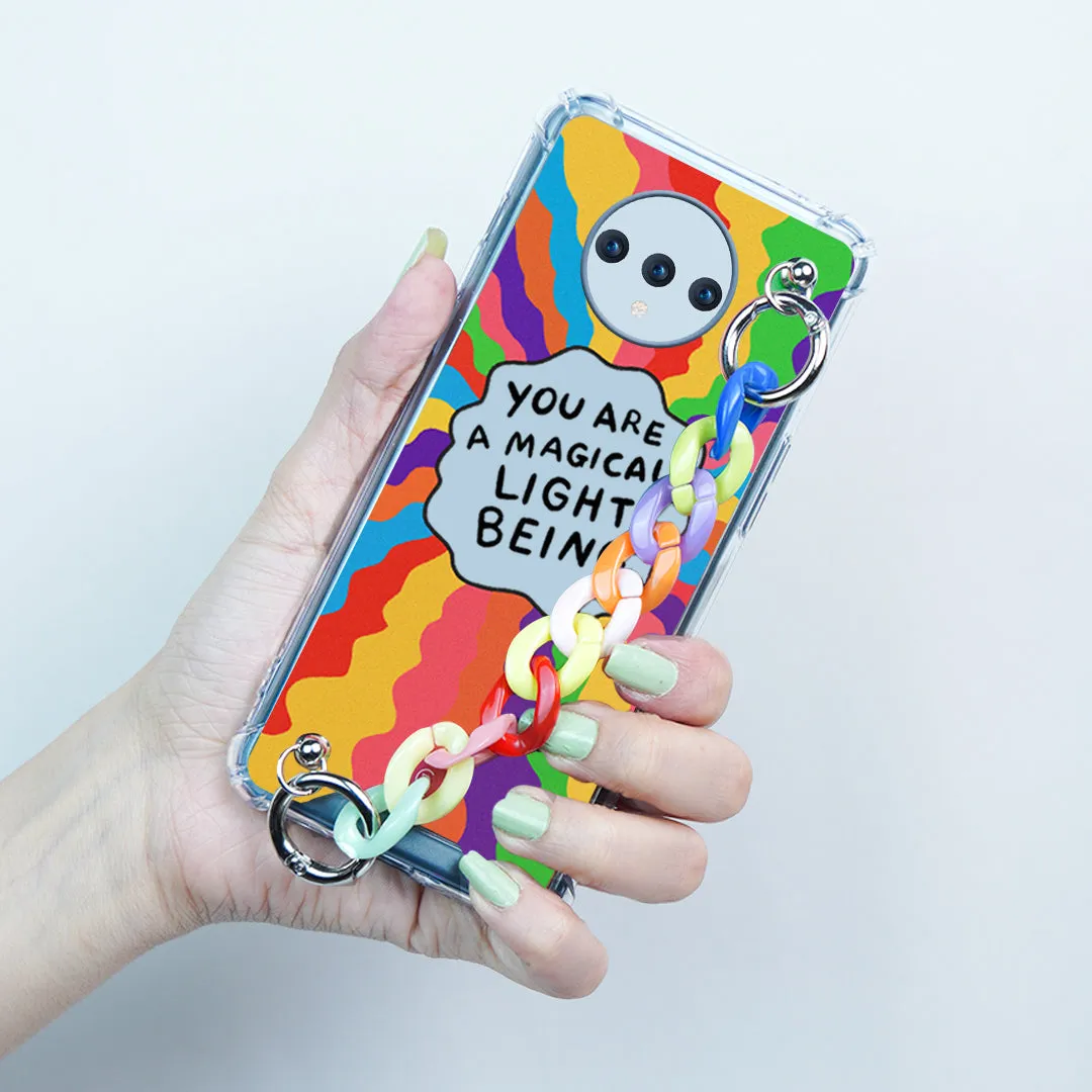 Self Inspiring Colorful Case with Chain Bracelet- OnePlus