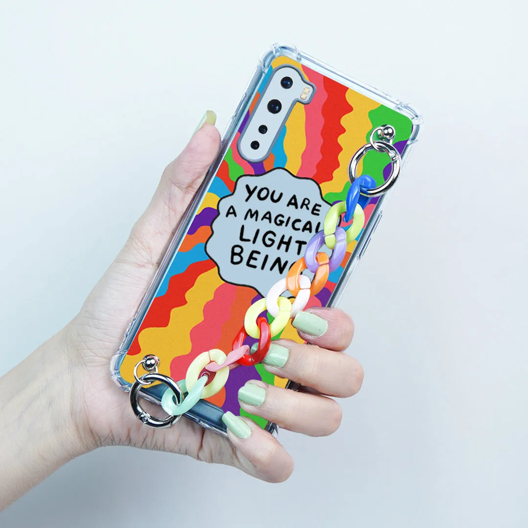 Self Inspiring Colorful Case with Chain Bracelet- OnePlus