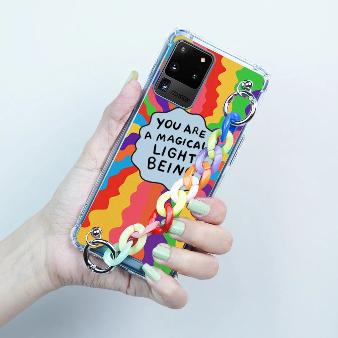 Self Inspiring Colorful Case with Chain Bracelet- Samsung