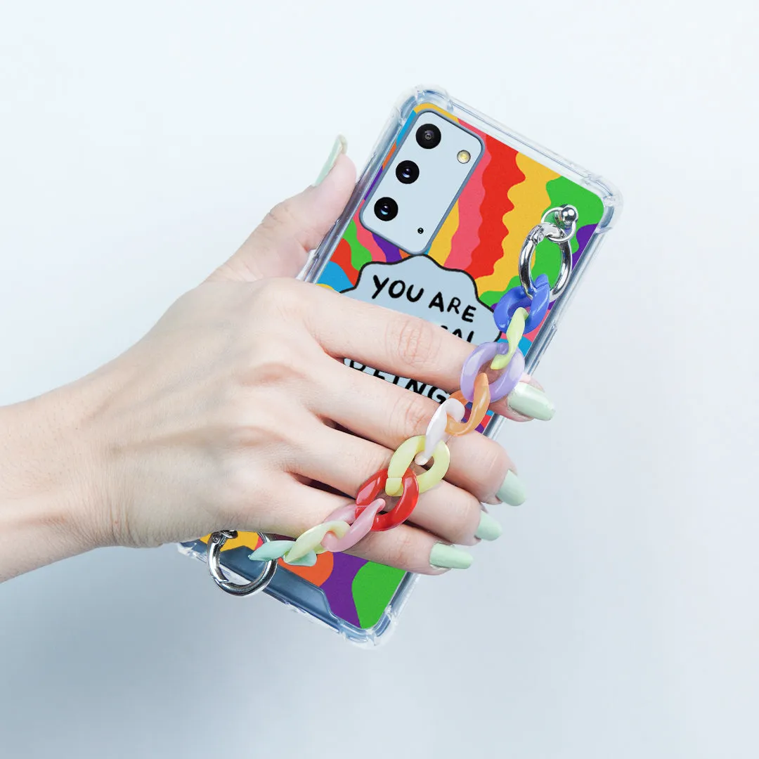 Self Inspiring Colorful Case with Chain Bracelet- Samsung