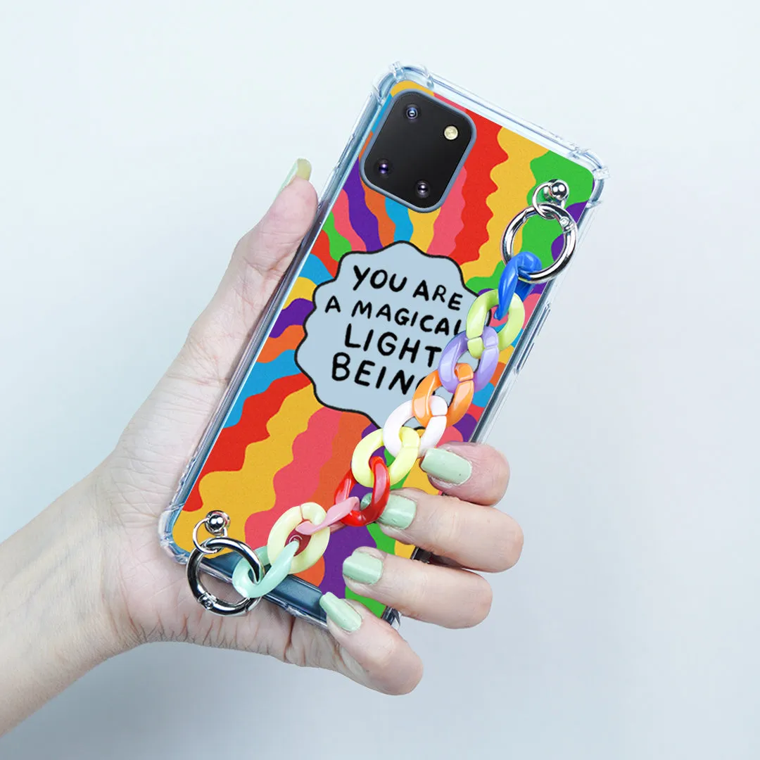 Self Inspiring Colorful Case with Chain Bracelet- Samsung