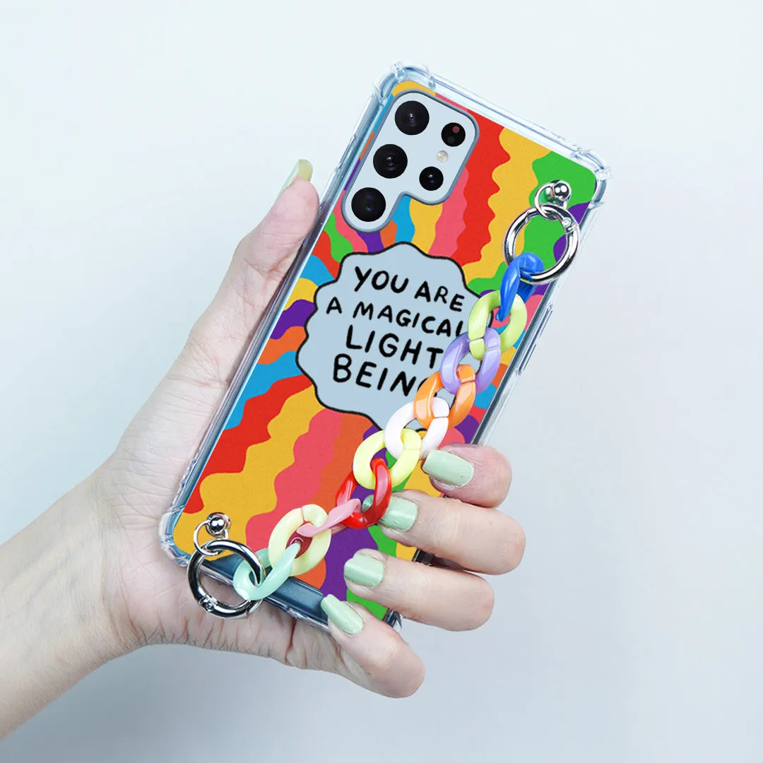 Self Inspiring Colorful Case with Chain Bracelet- Samsung