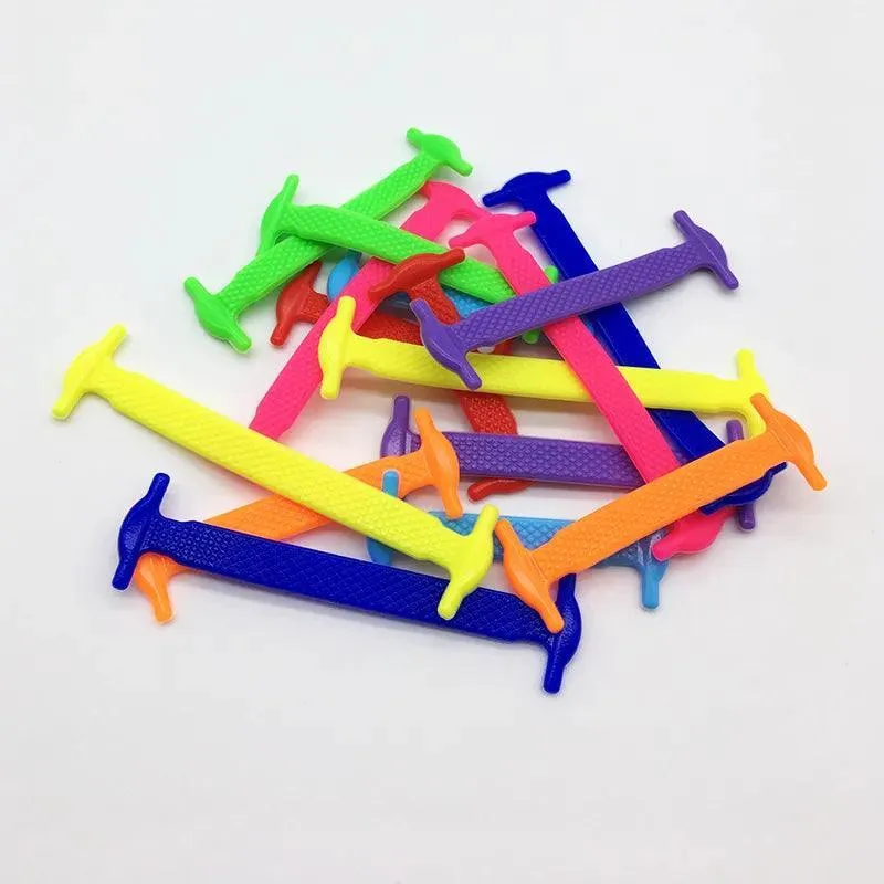 Silicone Shoelaces: Stylish Lazy Elastic Lace Set in 12 Vibrant Colors