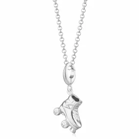 Silver Roller Skate Necklace