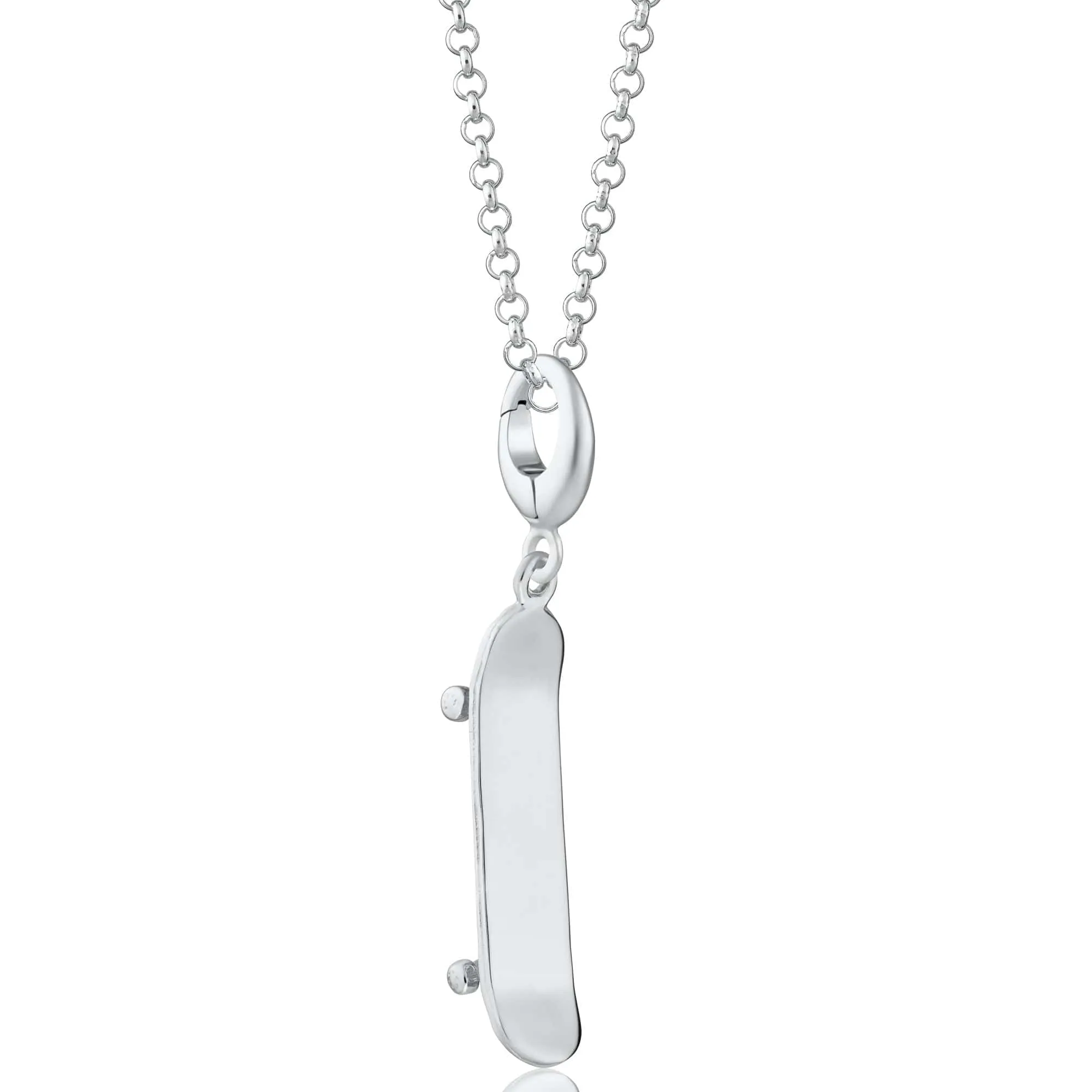 Silver Skateboard Necklace