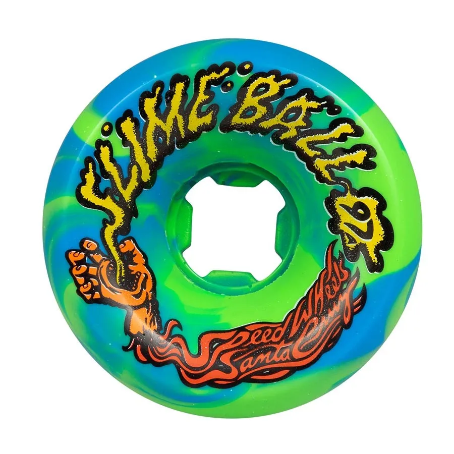 Slime Balls Vomits Wheels 60mm 97a - Blue/Green Swirl (Set of 4)