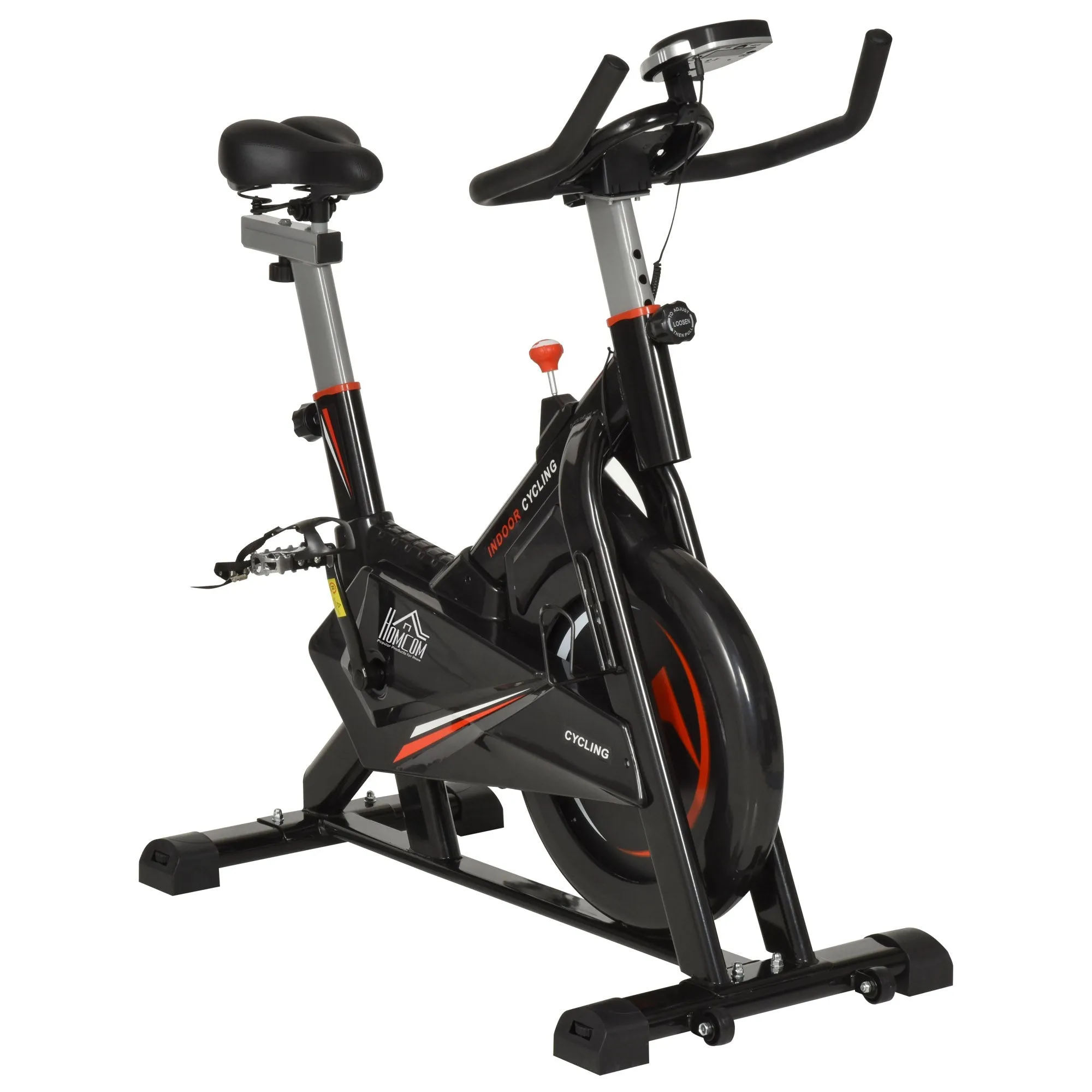 Steel Stationary Bike 5-Level Exercise Bike w/ LCD Monitor