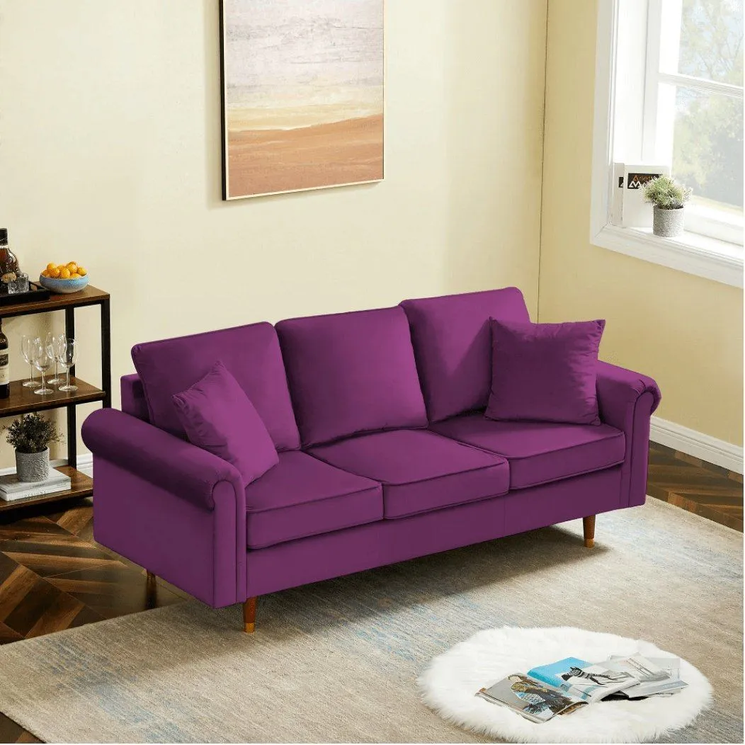 Straight Line Sofa Set in Purple