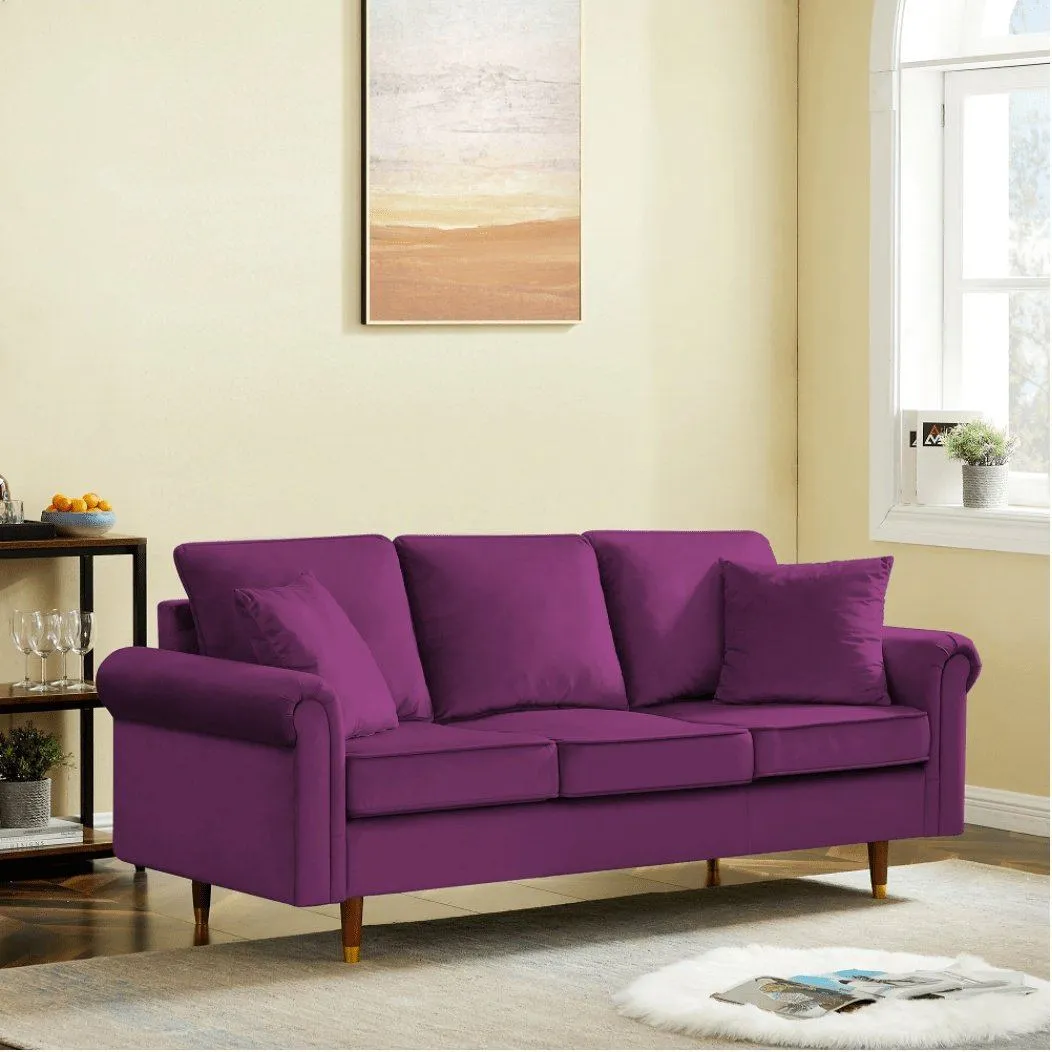 Straight Line Sofa Set in Purple