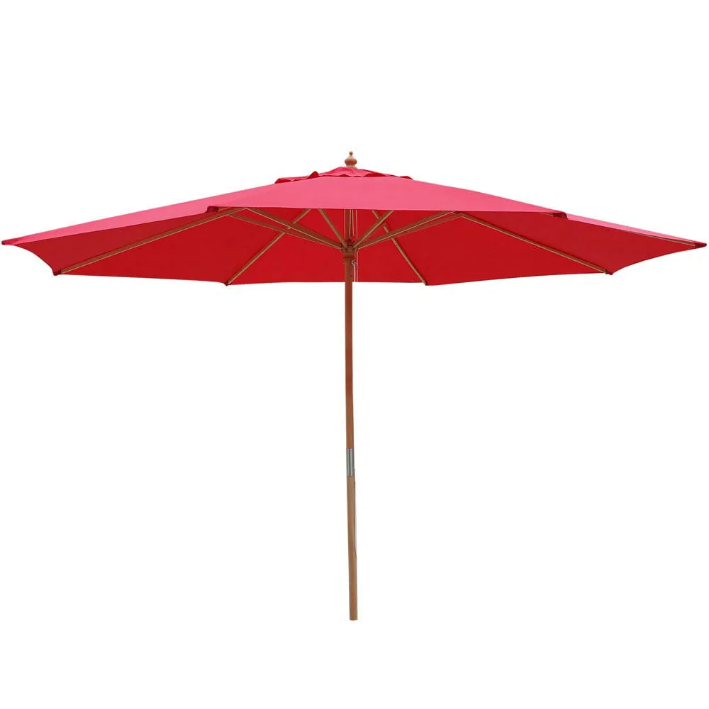 TheLAShop 13 Ft Wood Market Patio Umbrella Outdoor Furniture