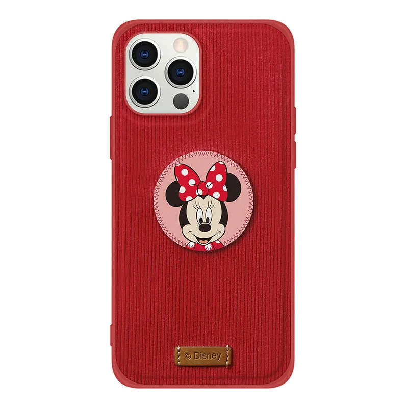 UKA Disney Retro Corduroy Premium Leather Back Case Cover