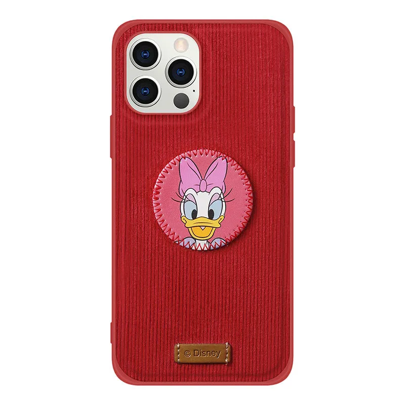 UKA Disney Retro Corduroy Premium Leather Back Case Cover