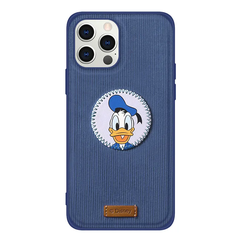 UKA Disney Retro Corduroy Premium Leather Back Case Cover