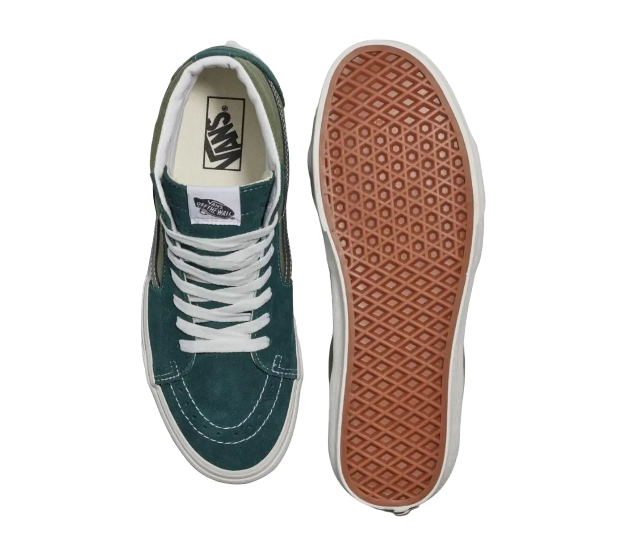 Unisex Vans Sk8-Hi Tri-Tone Green Lace Up High Top Shoes