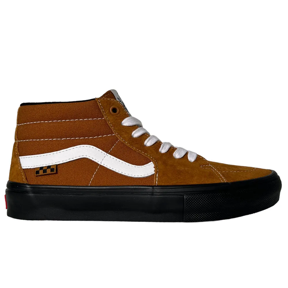 Vans Skate Grosso Mid Brown Black Pig Suede Shoes