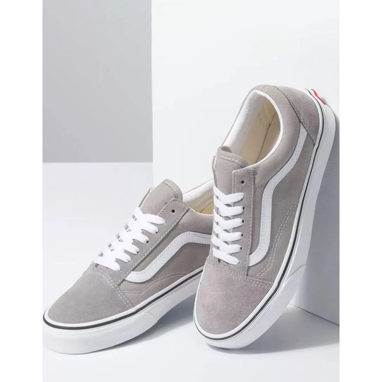 Vans Unisex Old Skool Light Gray Shoes - Drizzle / True White