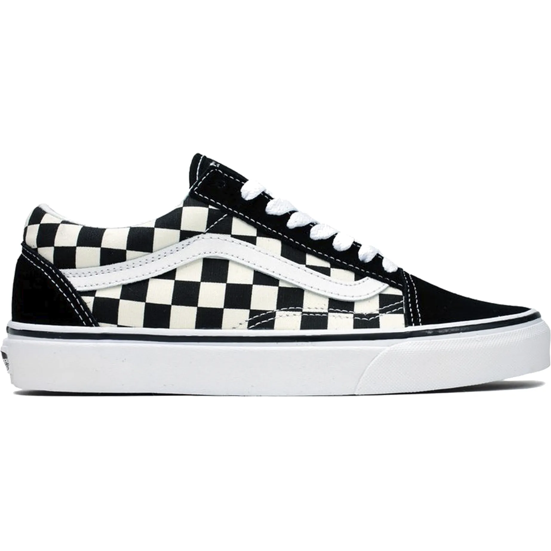 Vans Unisex Old Skool Primary Check Shoes - Black / beige / White