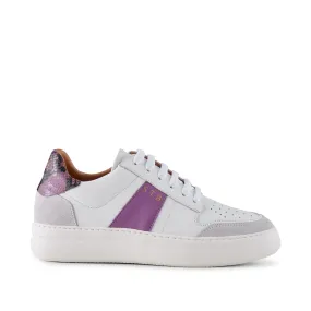 Vinca sneaker leather - WHITE/LAVENDER MULTI