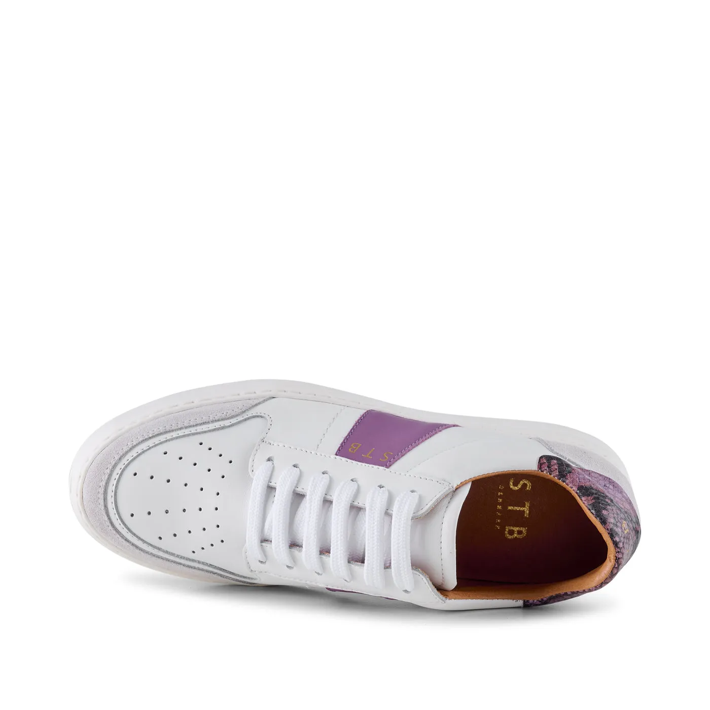 Vinca sneaker leather - WHITE/LAVENDER MULTI