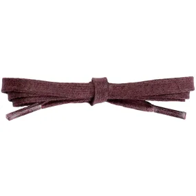 Waxed Cotton 1/4" Flat Dress Laces 12 Pack - Burgundy (12 Pair Pack) Shoelaces