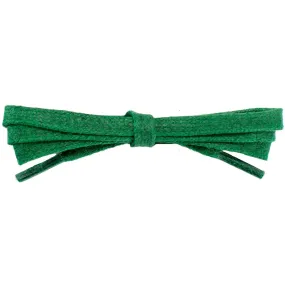 Waxed Cotton 1/4" Flat Dress Laces 12 Pack - Kelly Green (12 Pair Pack) Shoelaces