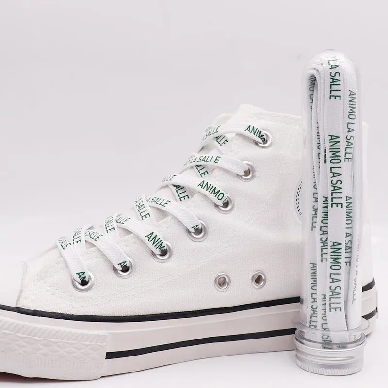 White Flat Polyester Printed Shoelaces