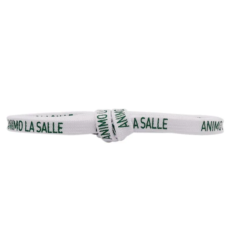 White Flat Polyester Printed Shoelaces