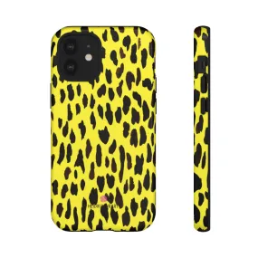 Yellow Leopard Designer Tough Cases, Animal Print Best Case Mate iPhone Samsung Case-Made in USA