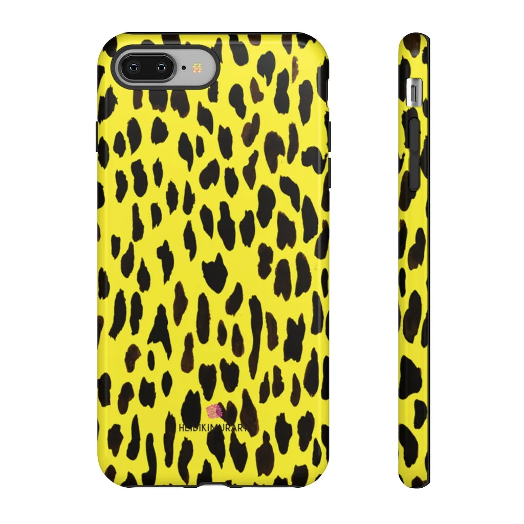 Yellow Leopard Designer Tough Cases, Animal Print Best Case Mate iPhone Samsung Case-Made in USA