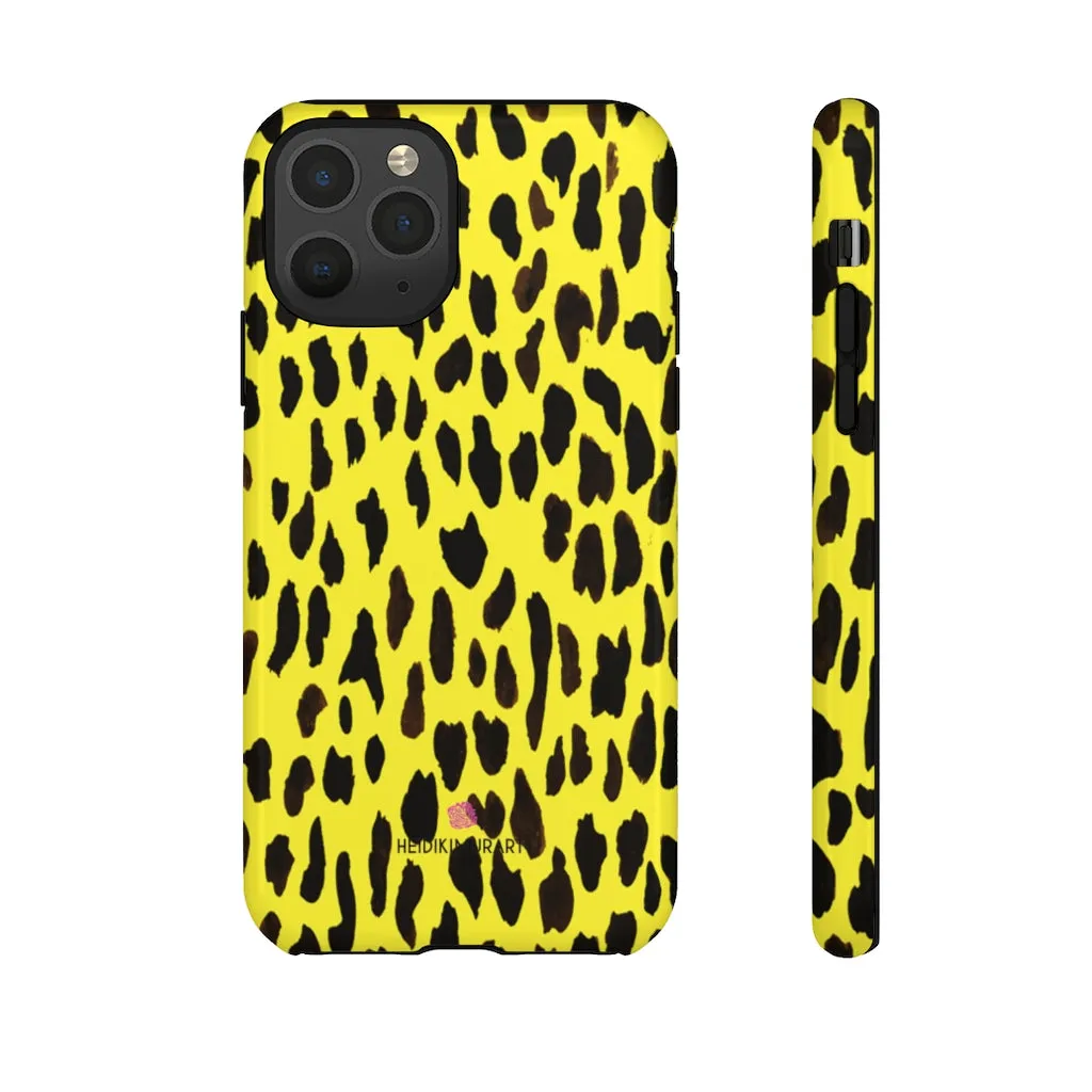 Yellow Leopard Designer Tough Cases, Animal Print Best Case Mate iPhone Samsung Case-Made in USA