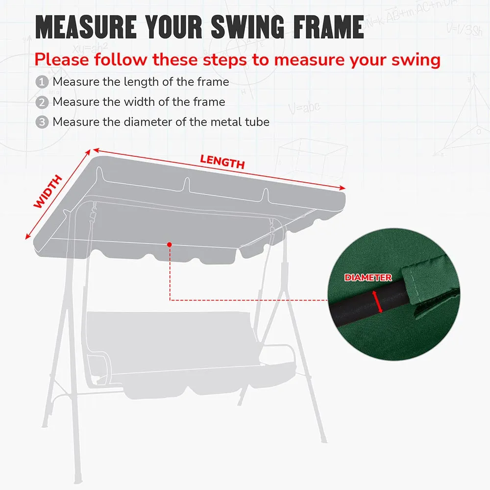 Yescom Patio Porch Replacement Swing Canopy 76"x44"