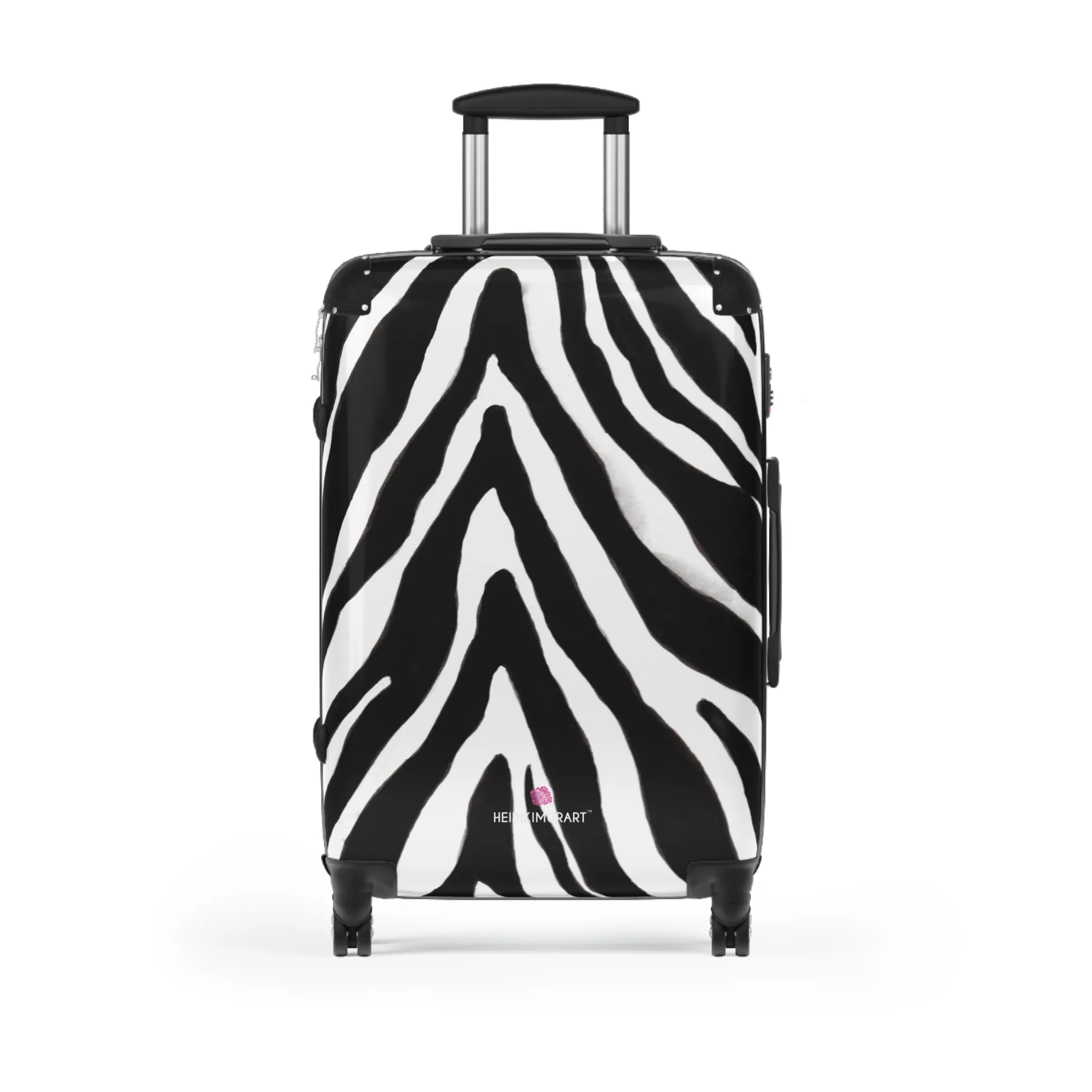 Zebra Print Best Suitcases, White and Black Zebra Striped Animal Print Designer Suitcase Luggage (Small, Medium, Large)