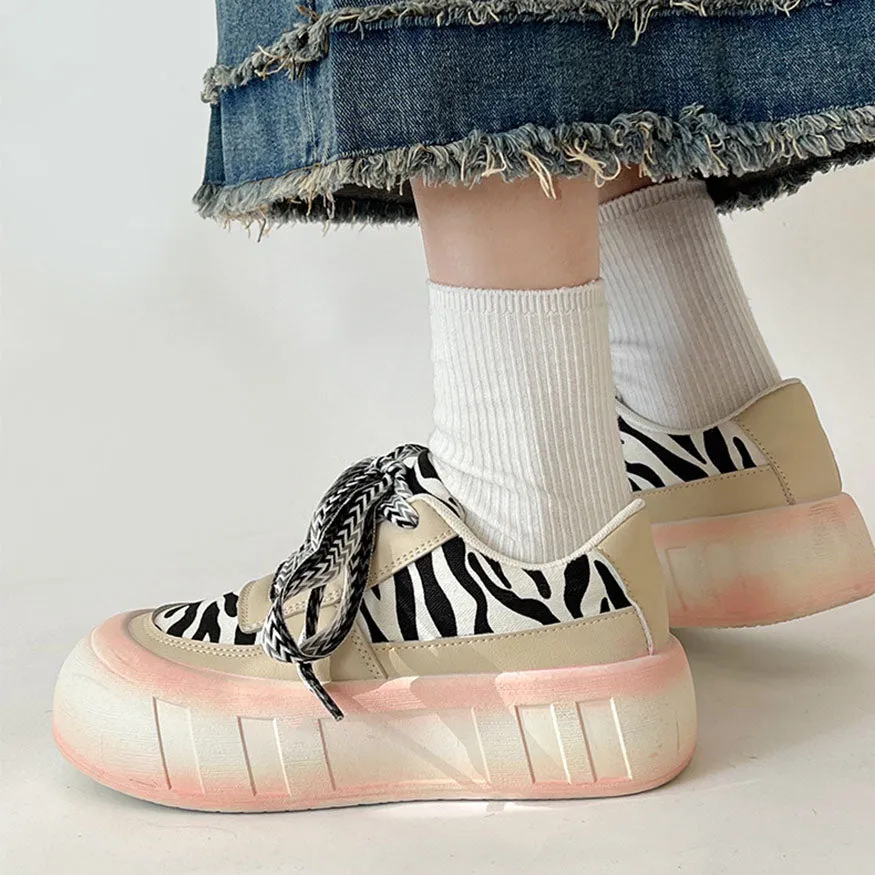 Zebra Printed Skate Shoes